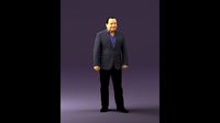 Man in suit blue top black bottom 0580