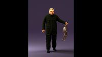 Man in green sweater rabit 0561