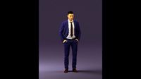 Man in blue suit open jacket 0550