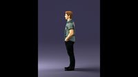 Young man in shiny trousers 0384