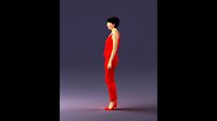 Woman in red suit 0365