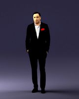 Man in black suit with rose 0315