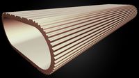 Aluminum Extruded Ribbed Oval Closet Rod