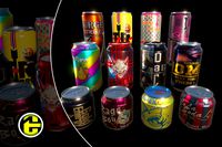 Energy Drink and Soda Can