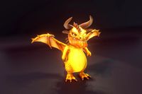 Cartoon Topaz Dragon Animated Low-poly 3D Model