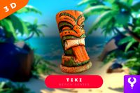 Cartoon Tiki Statue