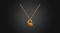 Double heart gold pendant