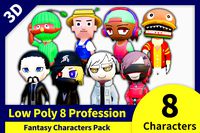 Low Poly 8 Profession - Fantasy Characters Pack