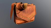 Bolso artesanal de cuero.