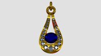 Sapphire Pendant with Diamonds