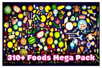 Food Pack - 310+ Foods Mega Pack - Low poly Vegetable Fruits Drink Veg &amp; Non Veg