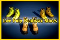 Realistic Leather Shoes Boots Pack - Low Poly Woodland Style - 3 in 1