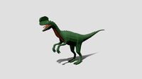 Low Poly Cartoon Dilophosaurus Dinosaur