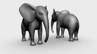 Elephant Baby  - Topology + UV Map