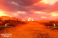 Drift race track Desert at sunset