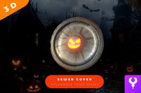 Cartoon Halloween Sewer Cover