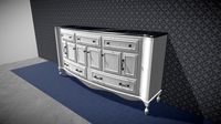 Painted Wood Buffet with Marble Top