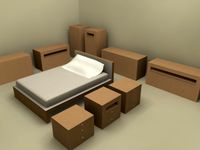 Lodge bedroom furniture by Molteni 3D Model
