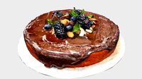Chocolate Cake with Blueberries and Almonds