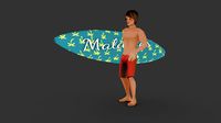 Surfer Character Lowpoly