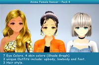 Anime Female Dancer - Pack 4(3 outfits)