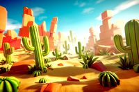 Stylized Vibrant Desert