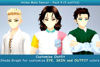 Anime Male Dancer - Pack 4(3 outfits)