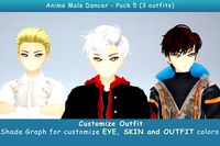 Anime Male Dancer - Pack 5(3 outfits)