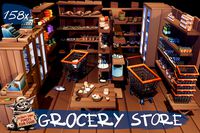 Low-poly grocery store