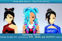 Anime Female Dancer - Pack 5 (3 outfits)