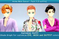 Anime Male Dancer - Pack 3 (3 outfits)