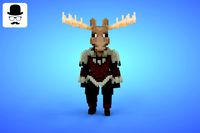 Moose Warrior Voxel Character - 3D Lowpoly Fantasy Creature