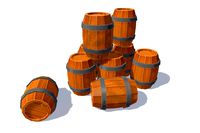 Low Poly Wooden Barrel