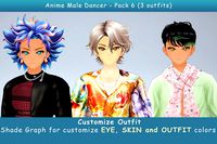 Anime Male Dancer - Pack 6 (3 outfits)