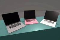 Laptop - mobile optimized 3D prefab with scripts