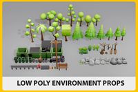 Low Poly hypercasual Environment props
