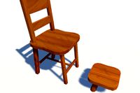 Wooden Chair and Stool set
