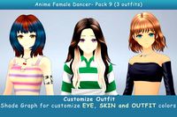 Anime Female Dancer - Pack 9 (3 outfits)