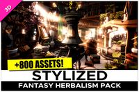STYLIZED Fantasy Herbalism Pack - Low Poly 3D Art
