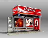 Bus Stop Shelter Coke Brand 3D Model