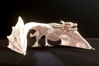Realistic White Wyvern 3d Model (Low-Poly, Game-Ready, Animated, Built-In)