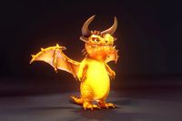 Stylized Topaz Dragon 3D Model (Low-Poly, Game-Ready, Animated, Built-In)