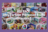 BIG PACK Cozy Cartoon Profession Rooms Interiors 2