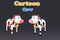 Cartoon Cow Lowpoly Animated