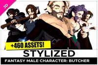 STYLIZED Fantasy Male Character: Butcher - Poly 3D Art