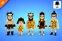 Neanderthal Voxel Characters Pack