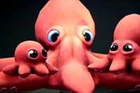 Cute Squid Inky Family - 3 Characters + Animations