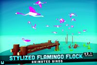 Stylized Flamingo Bird Flock