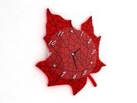 Red Leaf Wall Clock 3D Model
