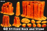 60 Stylized Rock and Stone VOL02